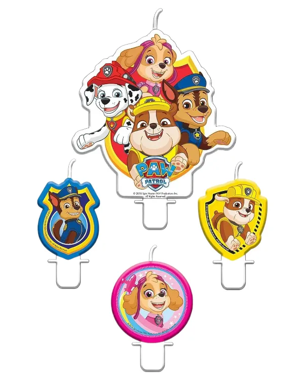 Kakelys (4stk): Paw Patrol - Fargerik