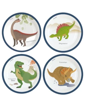 Tallerkener (4stk): Dinosaur fest - 23 cm