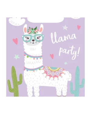 Gaveposer / Godteposer (8stk): "Llama party!" - med kaktuser