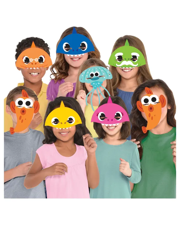 Masker (8stk): Baby Shark - Flerfarget