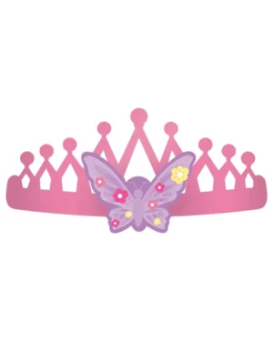 Festhatter (8stk): Tiara med sommerfugl -