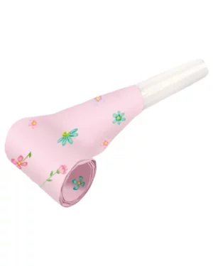 Fløyter / Blåsere (8stk): Blomstermotiv - Rosa - 30 cm