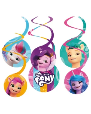 Hengende dekor / Swirls (6stk): My Little Pony - Flerfarget