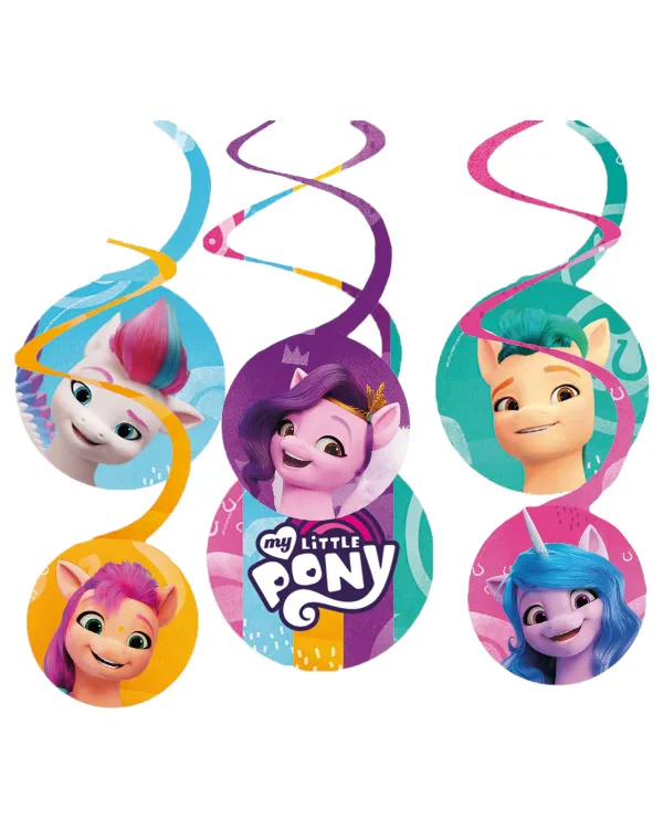 Hengende dekor / Swirls (6stk): My Little Pony - Flerfarget