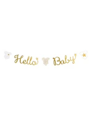 Banner / Girlander: 'Hello Baby'' - Flerfarget - 160cm