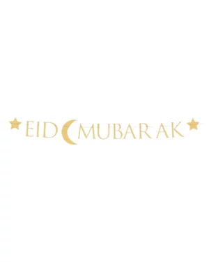 Banner / Girlander: 'Eid Mubarak'' - Gull - 220x15cm