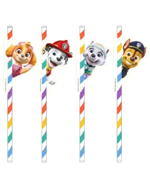Sugerør (8stk): Paw Patrol - Flerfarget