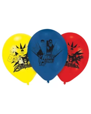 Lateksballonger (6stk): Avengers - Flerfarget - 27,5cm