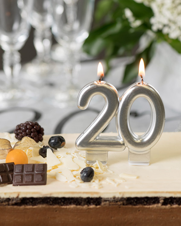 Kakelys / Tallys: Sølv - Ulike tall - 9cm - Bilde 3