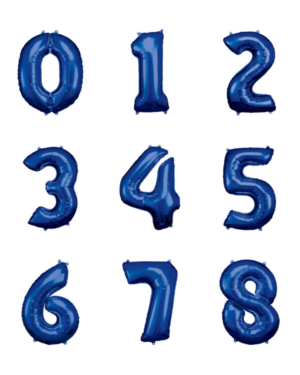 Folieballong / Tallballong: Alle Tall - Blå - 88cm