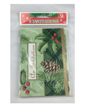 Invitasjonskort (8stk): Jul - Kongler - 10 x 15cm