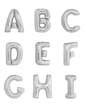 Folieballong / Bokstavballong: Sølv - 86cm