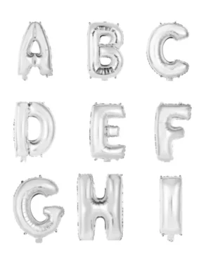 Folieballong / Bokstavballong: Sølv - 34cm