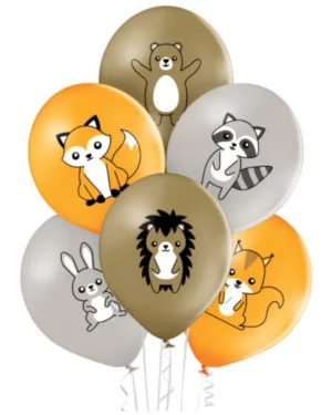 Lateksballonger (6stk): Skogdyr - 30 cm