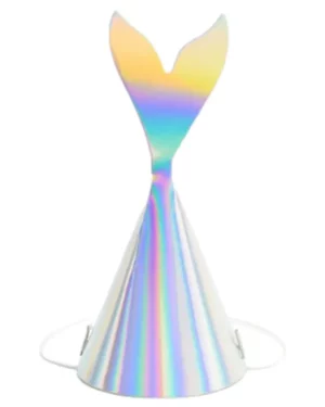 Festhatter (6stk): Havfrue - iriserende - 18cm