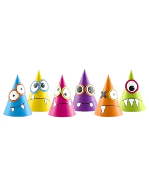 Festhatter (6stk): Monster - Fargerik - 16cm