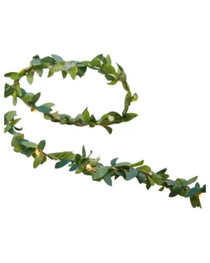 Banner / Girlander: Dekor bladgirlander med lys - Grønn - 2m