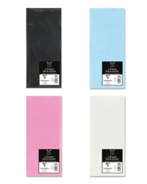 Silkepapir (6stk): Flere farger - 50 x 70cm