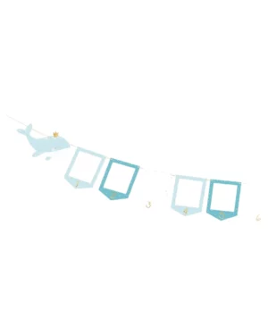 Girlander: Bilderammer - Hval - Blå - 10,5x15cm