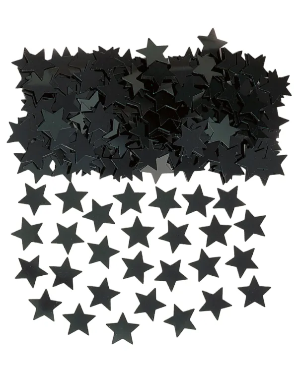 Konfetti: Stjerne - Svart - 14g