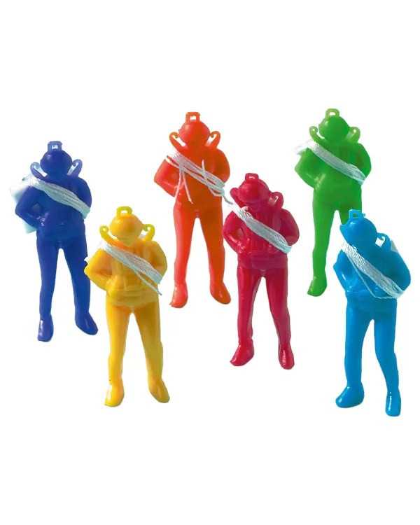 Pinata Fyll (12stk): Fallskjermhoppere - Fargerik - 5,7 cm