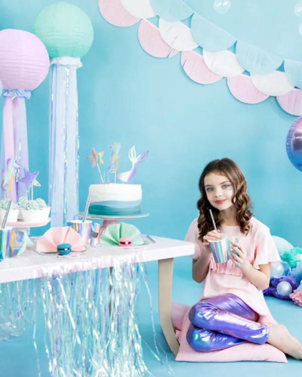 Kaketopp (3stk): Havfrue - iriserende - 24,5cm - Bilde 2