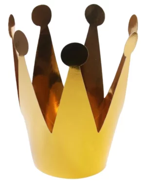 Festhatter (3stk): Krone - Gull - 7cm