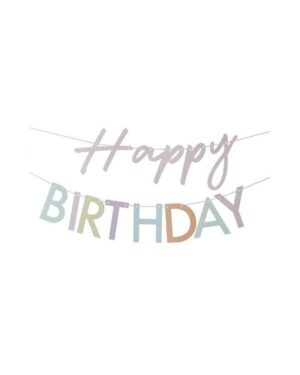 Banner: "Happy Birthday"- Fargerik