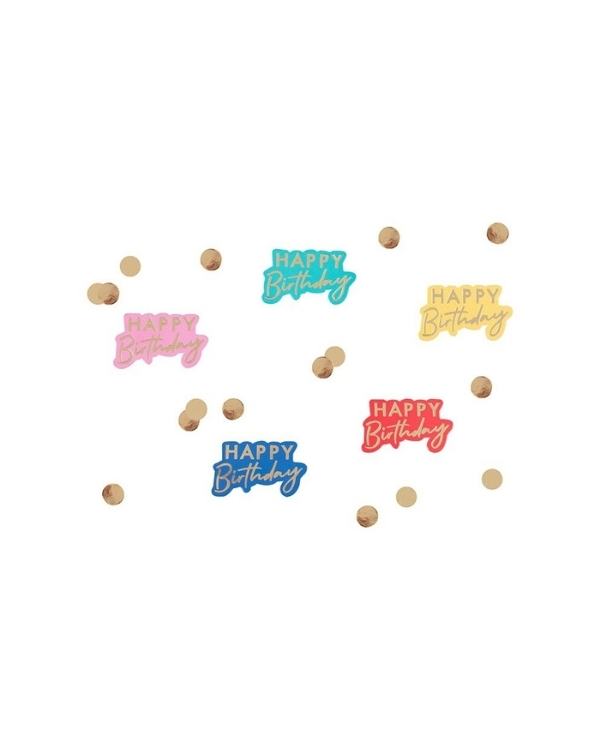 Konfetti: "Happy Birthday" - Fargerik
