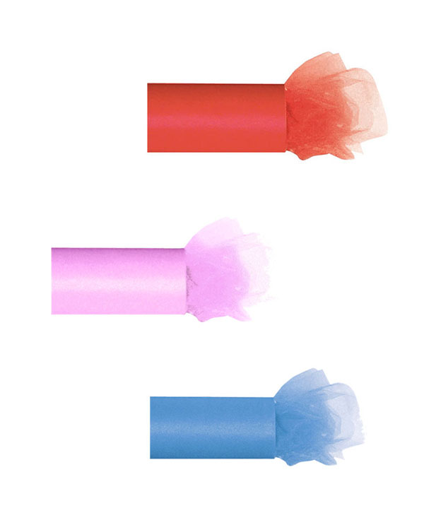 Tulle (tyll): Flere farger - 30cm x 20m