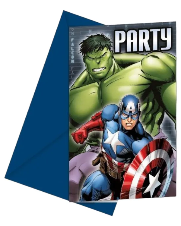 Invitasjonskort (6stk): Avengers