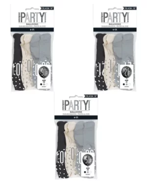 Lateksballonger (6stk): "Happy Birthday" - Flere Farger - 30cm