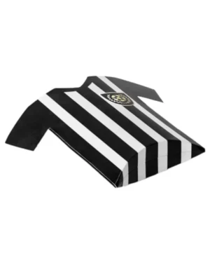 Popcorn- / Godisbeger (6stk): Fotballdrakt - Svart & Hvit - 12x11x2,5cm