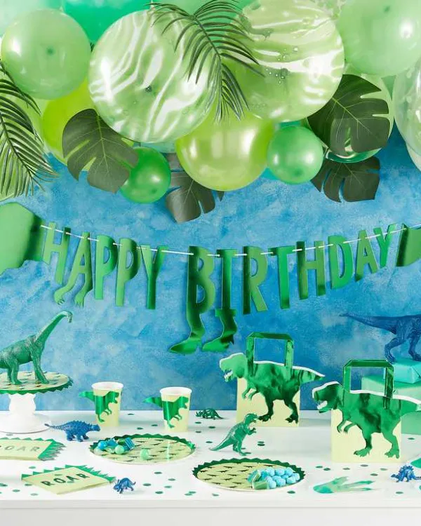 Pynt (6stk): Dinosaurus føtter (Klistremerker) - Grønn - 18cm - Bilde 3