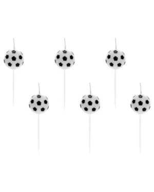 Kakelys (6stk): Fotball - Hvit&Svart - 2,5cm