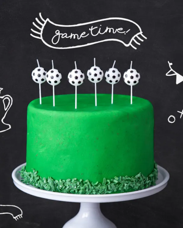 Kakelys (6stk): Fotball - Hvit&Svart - 2,5cm - Bilde 2