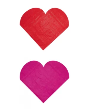 Servietter (20stk): Hjerteformet - Flere farger - 16,5cm