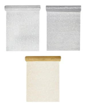 Bordløper: Flere farger - Glitter - 5m x 30cm