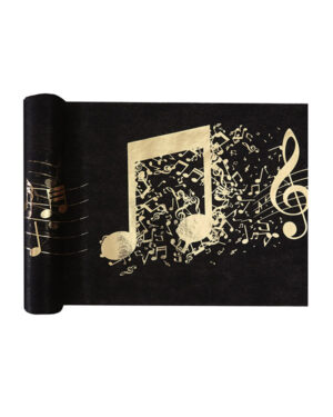 Bordløper: Musikk - Svart - 5m x 30cm