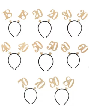 Hårbøye med tall: Ulike tall - Gull & Glitter