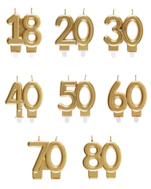 Kakelys / Tallys: Gull - Ulike tall - 9cm