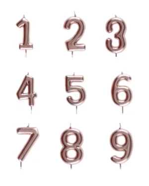 Kakelys / Tallys: Alle tall - Rosegull - 9cm