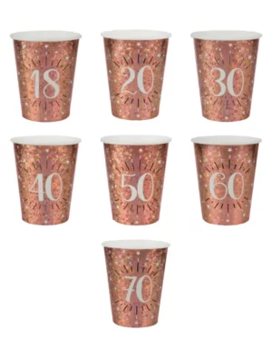 Kopper (10stk): Iriserende stjerner - Rosegull