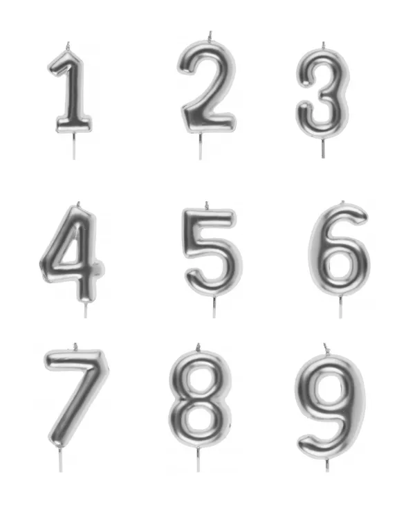 Kakelys / Tallys: Sølv - 9cm