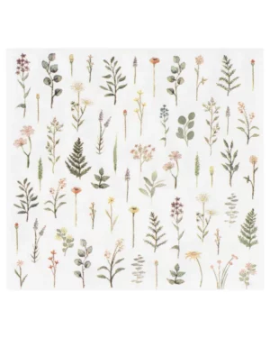 Servietter  (16stk): Blomstertrykk servietter - Fargerik - 16,5cm