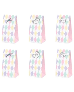 Gavepose/Godtepose (6stk): Enhjørning - Fargerik