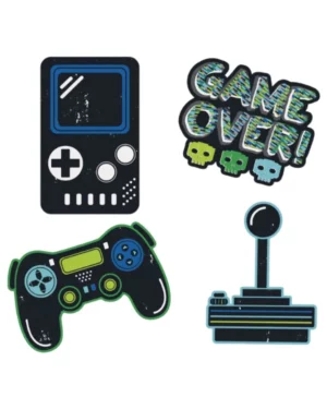 Veggdekor (4stk): TV-spill tema - Klistremerker