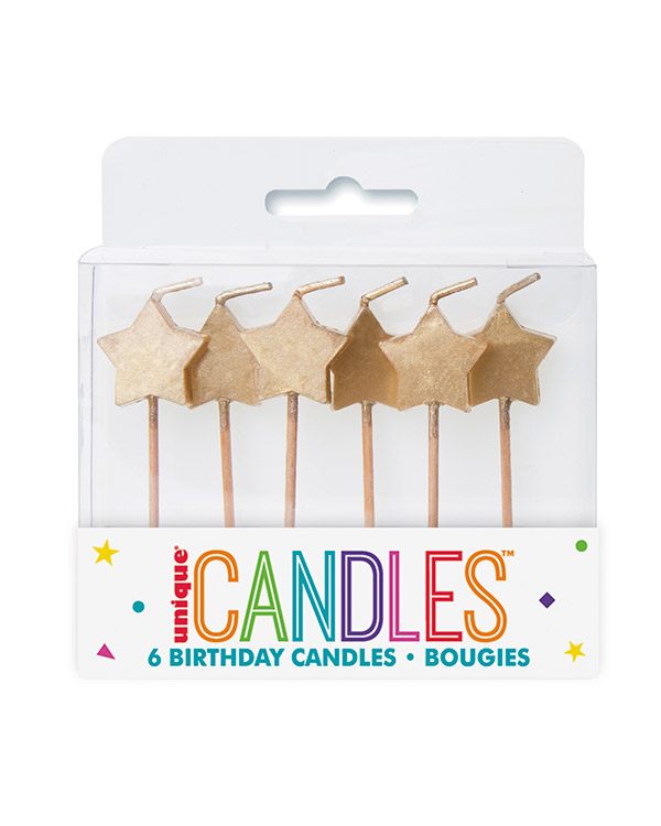 Kakelys (6stk): Gullstjerner