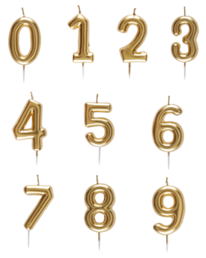 Kakelys / Tallys: Gull - Ulike tall - 9cm