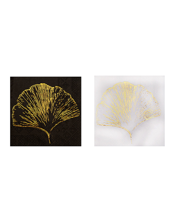Servietter (20stk): Gullblad - Flere farger - 12,5cm
